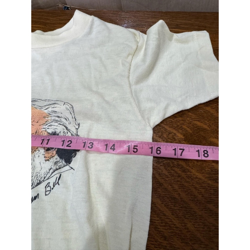 Vintage Alexander Graham Bell Shirt Womens Small White Tee Jays Graphic T-Shirt - Picture 4 of 5